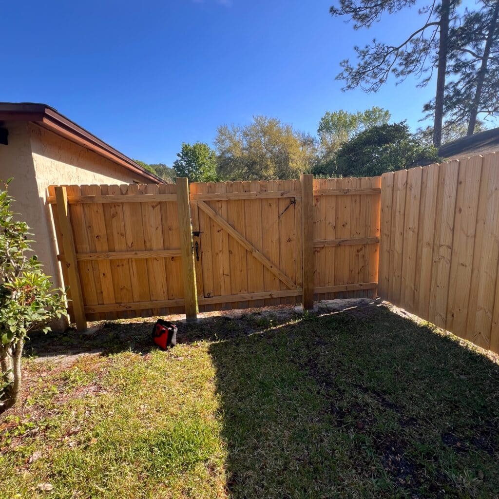 Custom wood gate installation